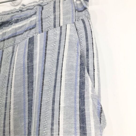 Indigo Rein Blue Striped Coastal Beach Flowy Capri Pants - Picture 3 of 10